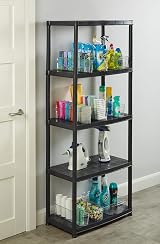 Addis 5 Tier Plastic Storage Shelving Unit Durable Freestanding Organizer view 2