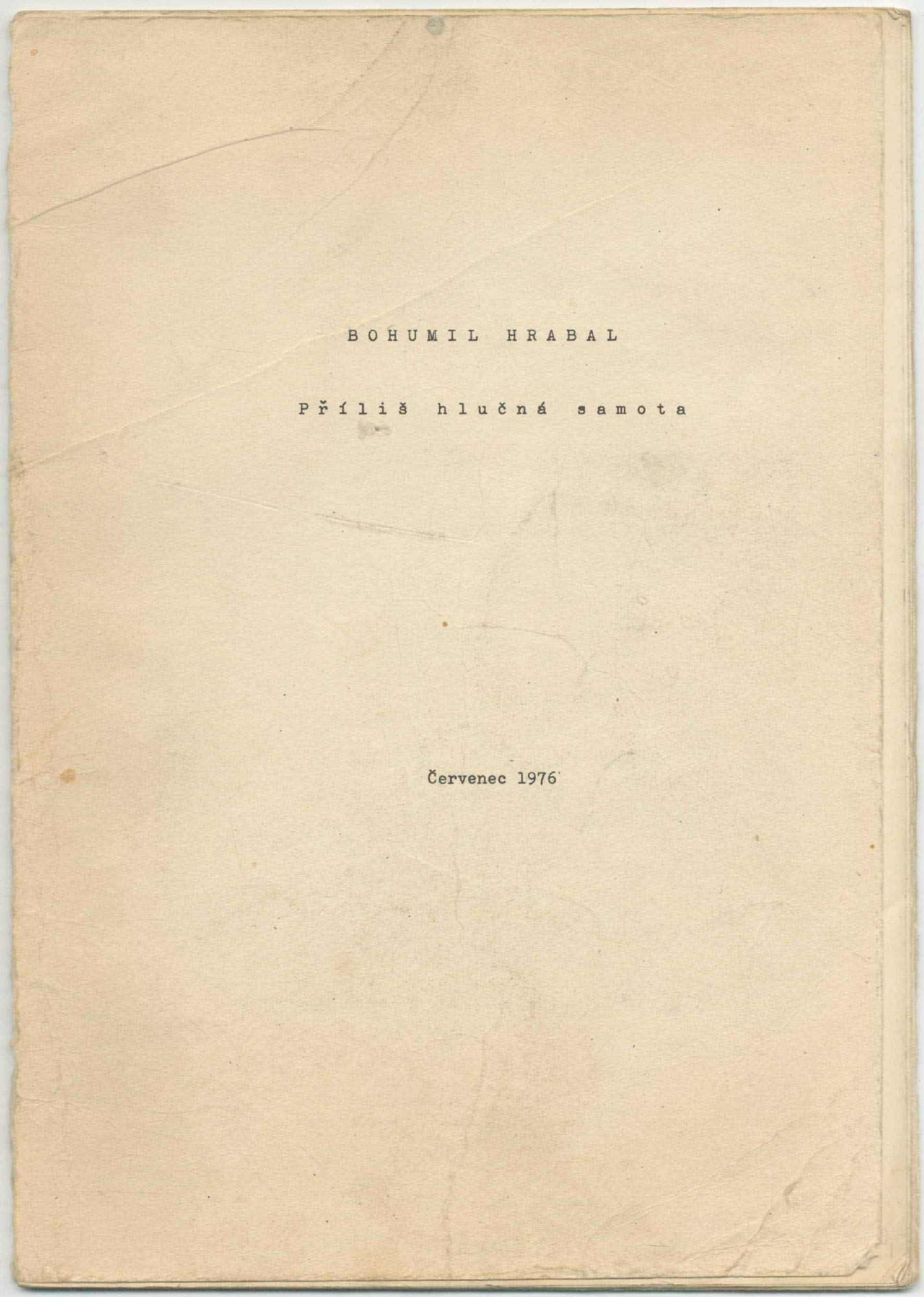 P Aƒalia A Hlu Naƒa Samota Too Loud A Solitude Hrabal Bohumil Amazon Com Books