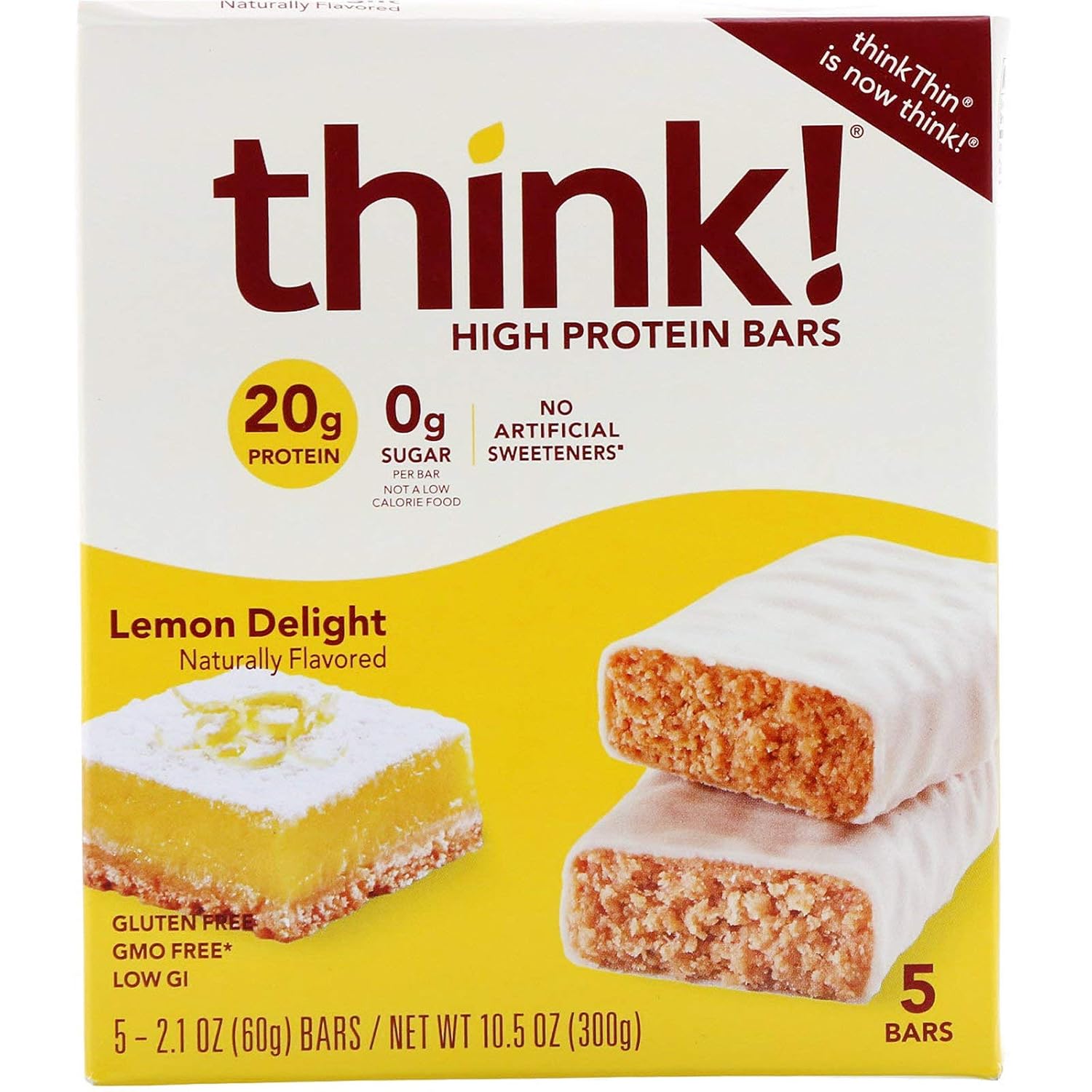 thinkThin High Protein Bars Lemon Delight 5 Bars (one