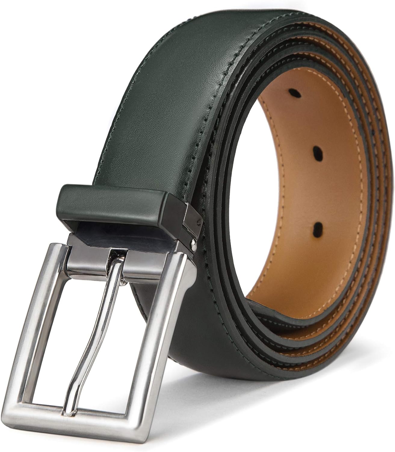 Mens Belt, Bulliant Genuine Leather Belt Adjustable for Men's Dress Jeans Golf Belt, Trim For Any Length at  Men’s Clothing store