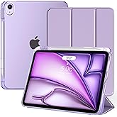 TiMOVO Case for iPad Air 11 Inch M3 2025/M2 2024, iPad Air 5th Generation 2022/4th Gen 2020 10.9 Inch with Pencil Holder, Stand Cover with Translucent Back, Support Auto Wake/Sleep, Taro Purple