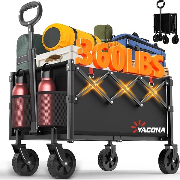 YOZOIA WAGONS CARTS FOLDABLE, LIGHTWEIGHT PORTABLE UTILITY SHOPPING...