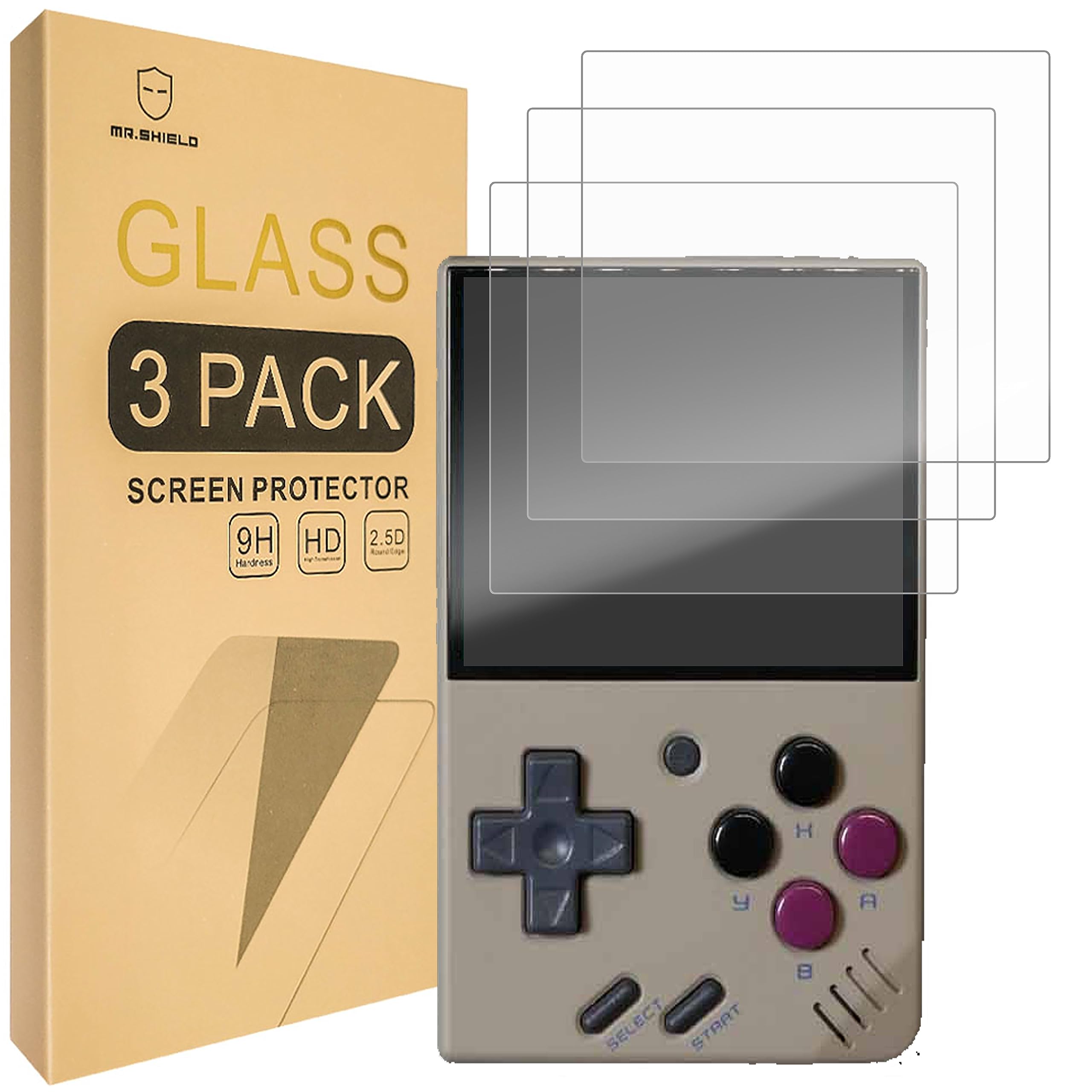 Mr.Shield [3-Pack] Screen Protector For Miyoo Mini+ / Miyoo Mini Plus [Tempered Glass] [Japan Glass with 9H Hardness] Screen Protector