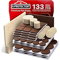 X-PROTECTOR Premium Two Colors Pack Furniture Pads 133 Piece! Felt Pads Furniture Feet Brown 106 + Beige 27 Various…