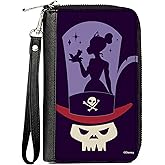 Buckle-Down Disney Wallet, Zip Around, The Princess and the Frog Dr Facilier Tiana Top Hat, Vegan Leather