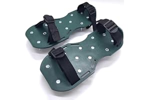 Zeromall Lawn Aerator Shoes, Spike Shoes Lawn Aerator Tool Aeration Shoes for Epoxy Floor, Lawn Yard Patio Lawn Garden Yard (Green)