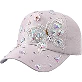 Colorful Rhinestone Baseball Cap Women Bling Butterfly Sequin Sun Protection Duckbill Hat Breathable Cotton