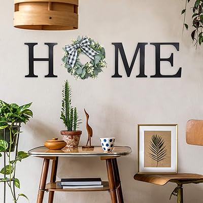 Buy Cocomong Home Sign Wall Hanging Decor Farmhouse Wood Letters For Wall Decor With Artificial Eucalyptus Wreath Black Large Rustic Wall Decorations For Living Room Bedroom Dining Housewarming Gifts Online In Canada