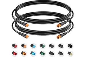 baluoqi Extension Cable 2Pin/3Pin/4Pin/5Pin/6Pin/8Pin/9Pin Waterproof Plug Works for Electric Bicycle Light/Throttle/Ebrake/Display Ebike Parts Extend Cable (3pin 80cm)