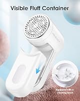HOMEASY Fabric Shaver Portable Lint Remover 2 Speed 6-Leaf Blades White view 6