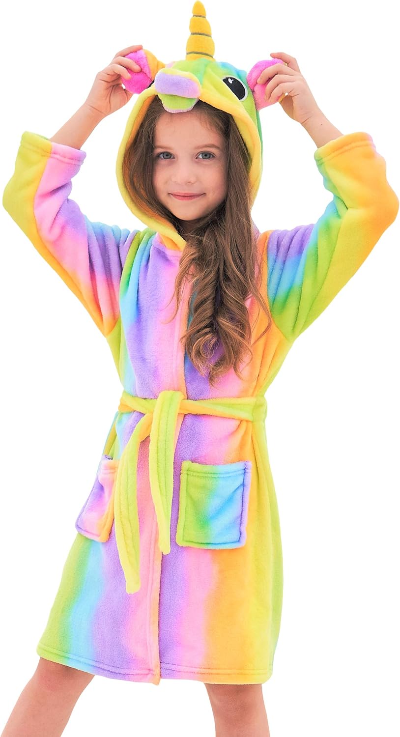 Soft Unicorn Hooded Bathrobe Gifts for Girls Sleepwear & Robes Robes