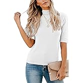 LETSRUNWILD Business Casual Tops for Women Dressy Cute Tops Mock Turtleneck Tshirts Shirts