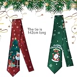 Udewo 2PCS Christmas Ties Santa Claus Snowflake Necktie Men Boys Festive Party view 2