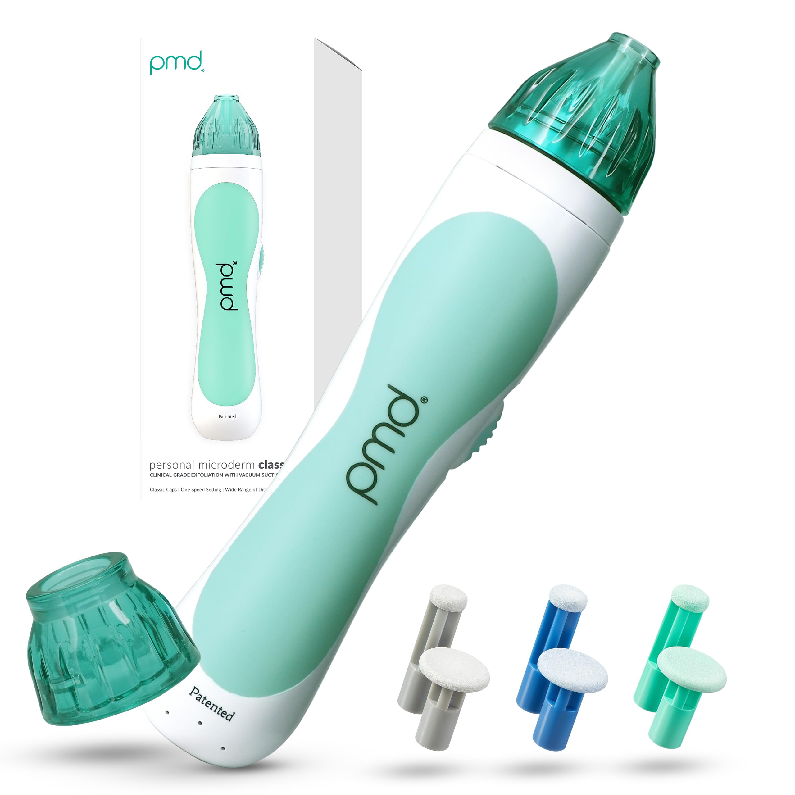 Photo 1 of PMD Personal Microderm Classic for At-Home Use, Facial Exfoliator Tool, Microdermabrasion Machine Kit for Face and Body Skincare, Teal