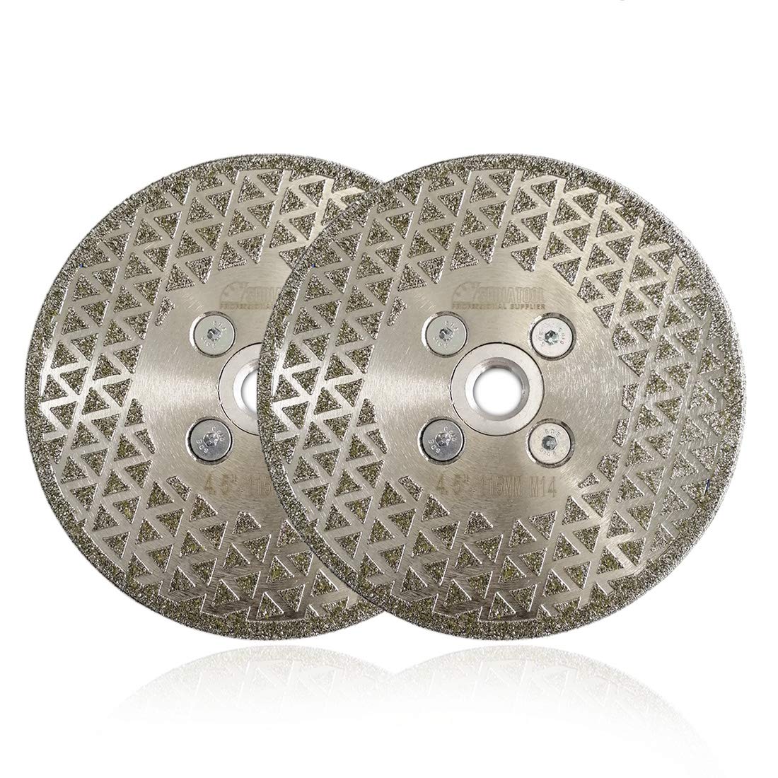 SHDIATOOL Electroplated Diamond Cutting Grinding Disc for Marble Granite 2pk 4.5 inch/115MM M14 thread Single Coated side