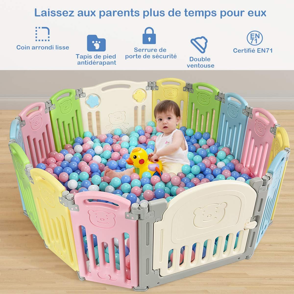 Barrieres Et Extensions Multicolore Costway Parc Bebe Pliable Barriere De Securite En Plastique Avec Porte Barriere Du Jeux Pour Enfant Bebe Puericulture Lemoncitylive Com