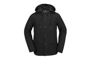 Volcom Men's Field Insulated Flannel Hooded Snowboard Shirt Jacket