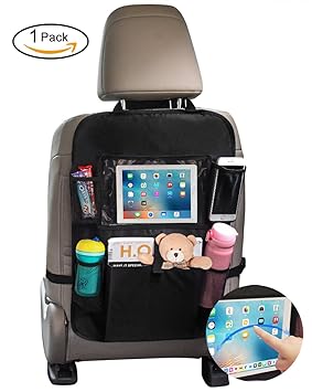 Auto Rückenlehnenschutz, Autositz Organizer Rücksitz Schutz mit Spielzeug/10 'iPad Tablet Halter Trittschutz Sitzbezüge Kick 