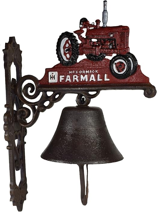 Ab Tools Rojo Farmall Tractor Granja Bell Signo De Hierro Fundido La Placa De Pared De La Puerta De La Casa De Poste De Puerta Amazon Es Jardin
