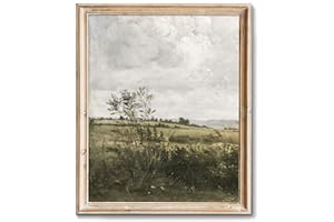 RETRART Vintage Farmhouse Canvas Wall Art - Wildflower Field Landscape Painting, Wall Art Spring Art for Living Room Bedroom Kitchen - 8" x 10" - UNFRAMED