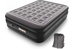 Matelas gonflable pliable pour grand lit, à double couche, pour voyage et camping, pompe électrique intégrée, sac de rangemen