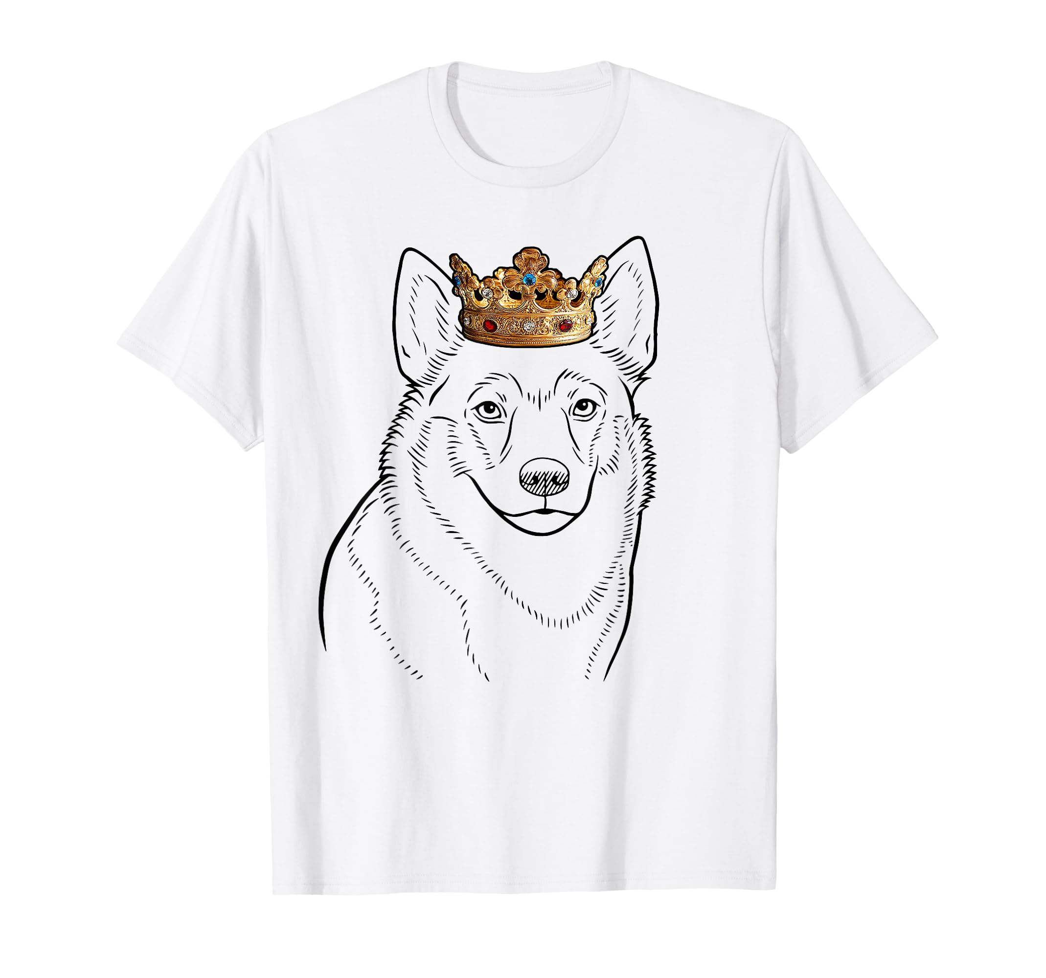 Swedish Vallhund Dog Wearing a Crown T-Shirt