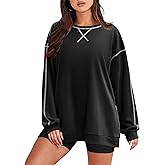 Zeagoo Women's Sweatshirts Long Sleeve Crewneck Pullover Tops 2025 Fall Winter Trendy Side Zip Going Out Hoodies