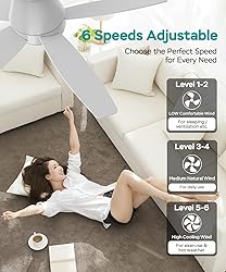 AQUBT Ceiling Fans with Lights, 42 inch Ceiling
