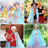 Vicloon 11Pcs Princess Cape Set Blue with Crown Wand Jewelry Bag 3+ yrs view 7