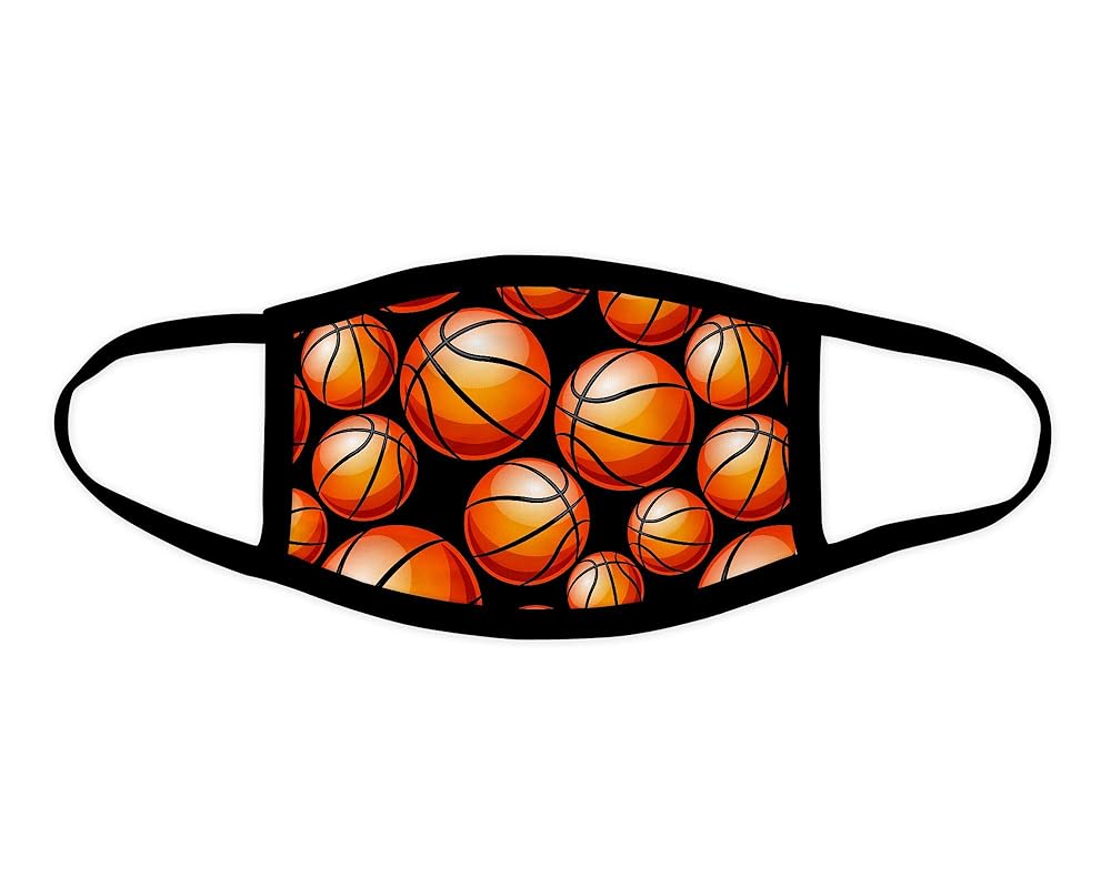 Black Basketball Kids Face Mask Washable Face Covering