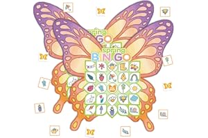 YQUQWN 24 Players Spring Butterflies Bingo Game Set Easter Bingo Cards Spring Bingo Party Game for Family Party Activities