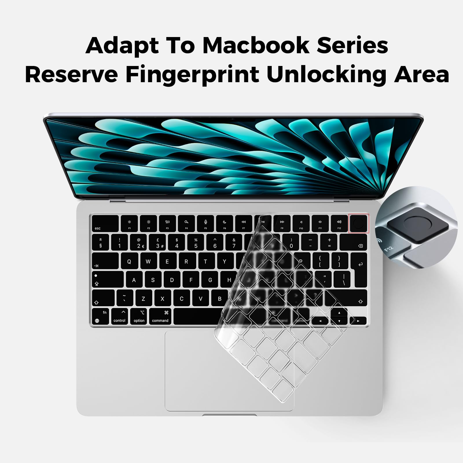 EooCoo Keyboard Cover Compatible with 2025 2024 2022 MacBook Air 13.6 Inch M4 M3 M2, 2025 2024 2023 Air 15 M4 M3 M2, 2024 2023 2021 MacBook Pro 14/16 Inch Pro/Max M4 M4 M2 3 M2 M1, EU Layout, TPU