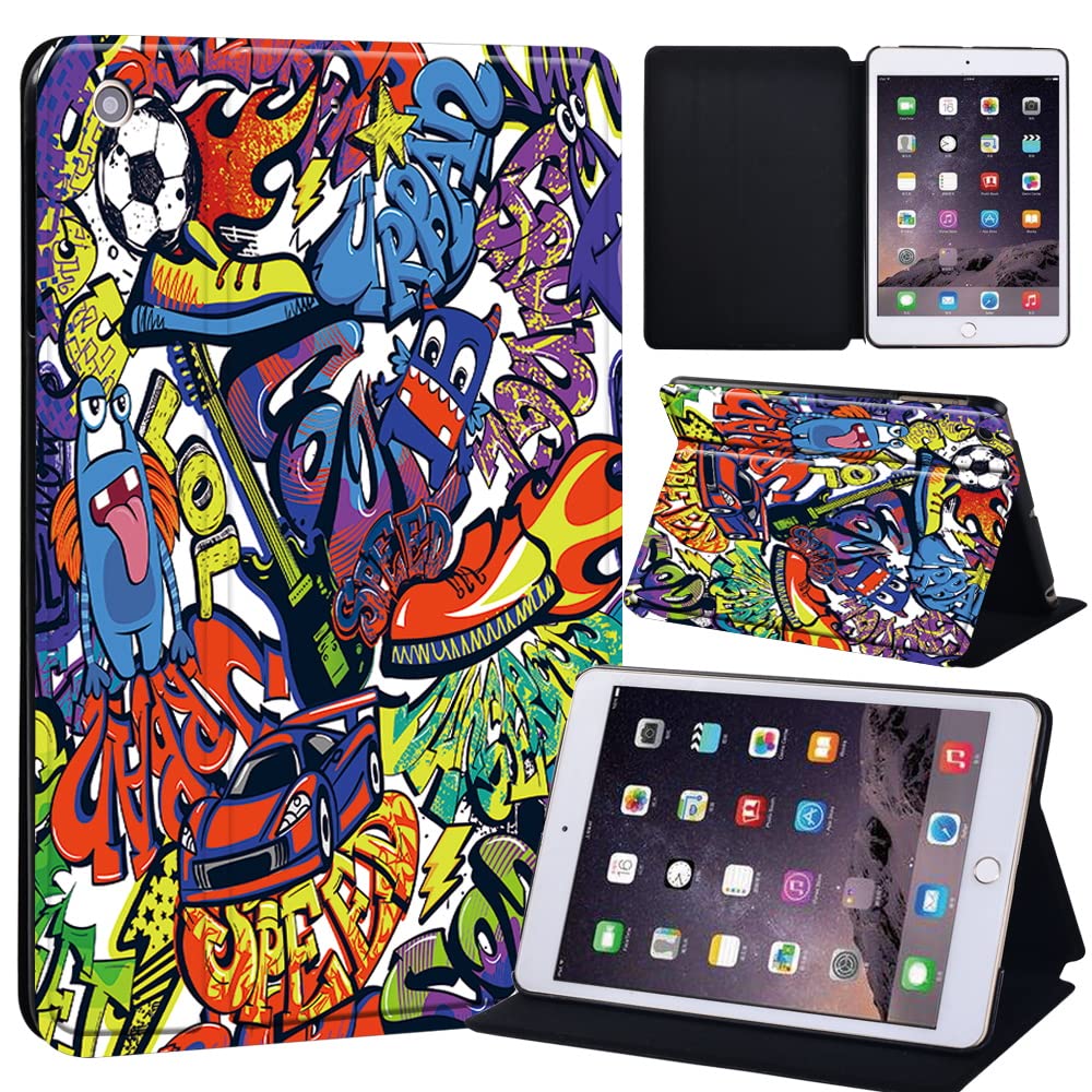 Graffiti Art Printed Case for iPad Mini 1/2/3, Lightweight Trifold Stand Case with Auto Sleep/Wake, Microfiber Lining, Hard Back Cover for iPad Mini 1/Mini 2/Mini 3 (graffiti002)