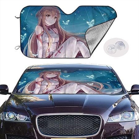 Amazon ソードアート オンライン 1 車用 サンシェード 取り付けが簡単 折り畳み式 軽量の日除け 吸盤4個付き カー用品 プライバシー保護 車中泊 仮眠 盗難防止 車カバー 防水雪対策 99 紫外 落葉対策 普通車 軽自動車 Suvに適用 夏冬兼用70 130cm サンシェード