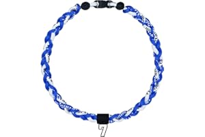 SUPBOMM Baseball Rope Necklaces, League Team Colors Braided Necklace with Number Pendant, Baseball Team Gifts