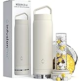 Infusion Pro Fruit Infuser Water Bottle - Vacuum Insulated (20 oz) Stainless Steel : Fruit Infusion Recipe eBook : Bottom Loading for More Flavor : Easy Cleaning : Great Gift