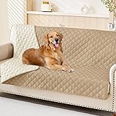 Smiry Waterproof Dog Bed Cover Pet Blanket, Soft Washable Dog Blanket for Furniture Bed Couch Sofa Reversible, Checkered (52"x82", Camel/Beige)