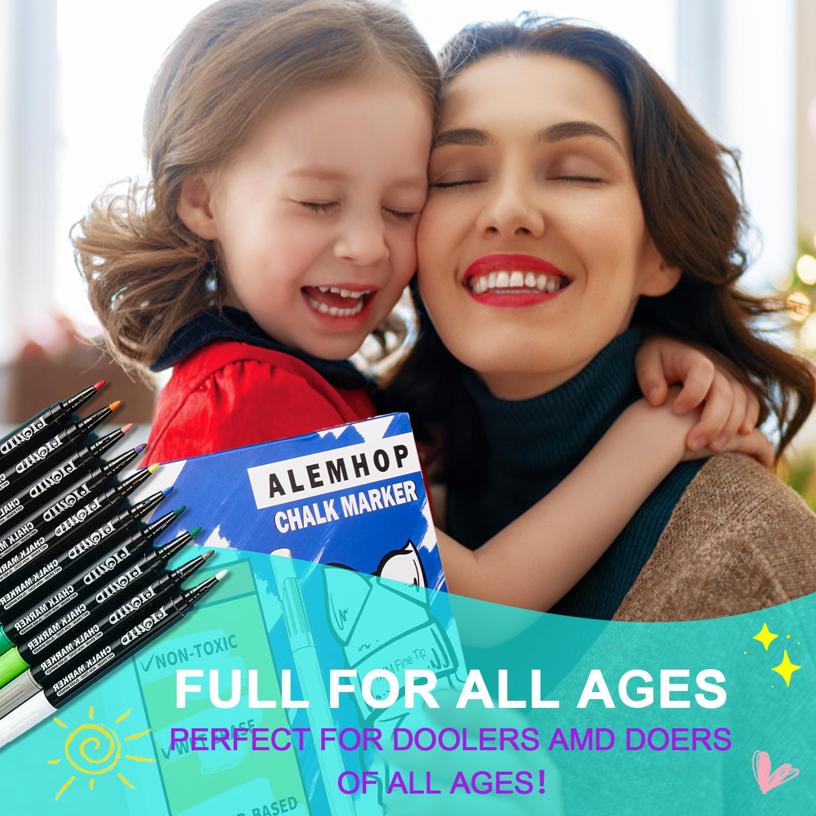 Chalk Markers Fine Tip - 10 Pack Chalkboad Marker - Liquid Chalk Pen Erasable - Chalk Marker for Blackboard Chalk Board First Day of School Board - Window Markers Auto Car Paint Pen
