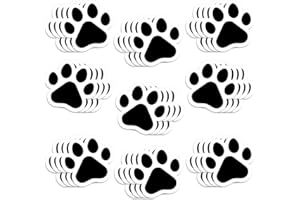 Weecent 36 Pcs Paw Prints Cutouts, 6 Inch Large Size Dog Paw Print Cut Out Bulletin Board Decorations for Kids Educational School Classroom Home Craft Wall Decor Party Favor Supplies (Black)