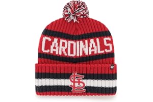 47 MLB Unisex-Adult Primary Logo Bering Cuffed Knit Pom Beanie Hat One Size (St. Louis Cardinals)