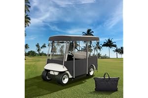 Happybuy Golf Cart Enclosure, 4-Person Golf Cart Cover, 4-Sided Fairway Deluxe, 300D Waterproof Driving Enclosure with Transparent Windows, Fit for EZGO, Club Car, Yamaha Cart