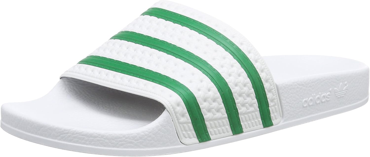 Amazon アディダス ビーチサンダル Adilette 白 緑 白 サイズ 43 Adidas アディダス ビーチサンダル