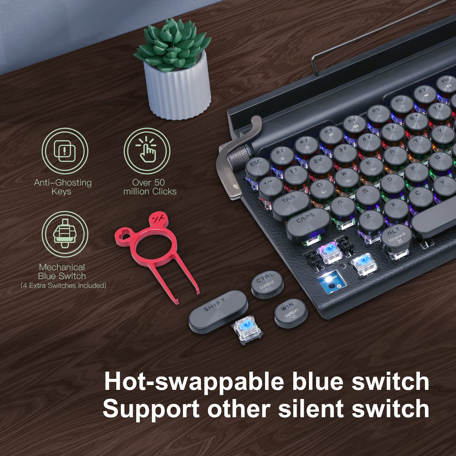Typewriter Interface Mua Typewriter Keyboard Wireless, Retro Keyboard Typewriter Style ...