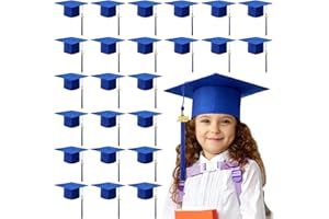 Berlune Child Size 2025 Preschool Grad Caps Bulk Kindergarten Graduation Cap Grad Hats with Metal 2025 Tassel for Preschool