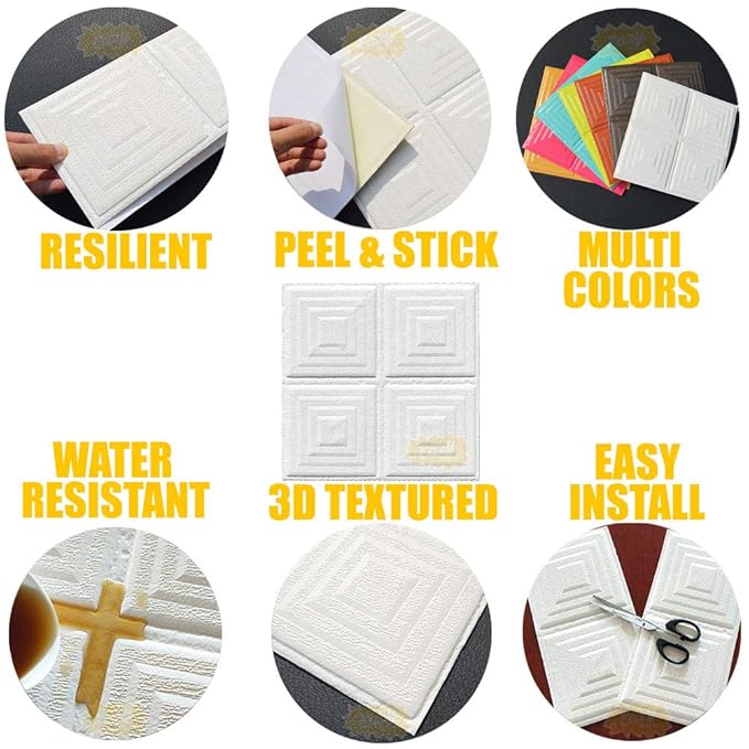 Decorative Tiles Decorative Accessories Eazy How To 24 Pack