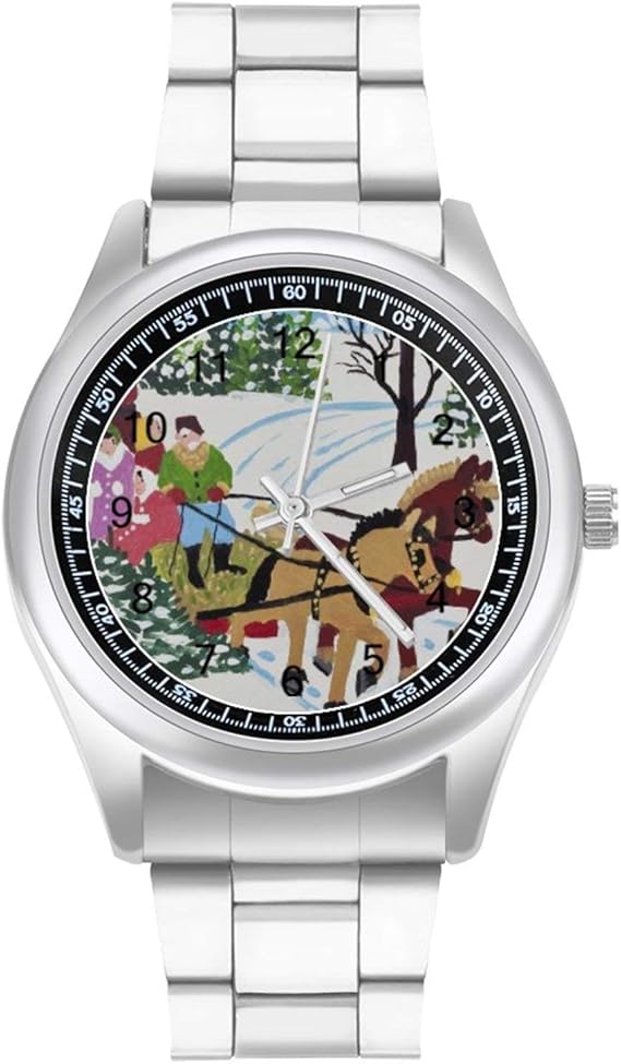 Amazon モードルイス クリスマスそりライド メンズ腕時計 クォーツ時計 ファッション カジュアル ラグジュアリー スポーツ 男女兼用 ステンレス クォーツ クオーツク男性時計 メンズ腕時計 腕時計 通販