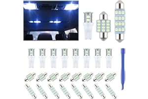 iFunyLED 24 Pieces Dome Light LED Car Interior Bulb Kit Set 194 T10 DE3175 578 31mm 42mm Bulbs Interior Replacement Lights for Car Map License Plate Door Side Marker Cornering Trunk Light - Ice Blue