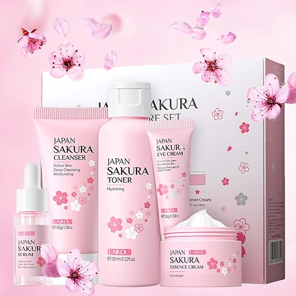 Amazon.com : Skincare Gift Set Sakura Skin Care Travel Kit with