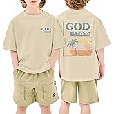 KEEVICI Boys God is Good Shirt Christian Faith Shirts for Kids Jesus Beach Palm Tree Hawaiian Tshirt Graphic Tees Cotton Tops