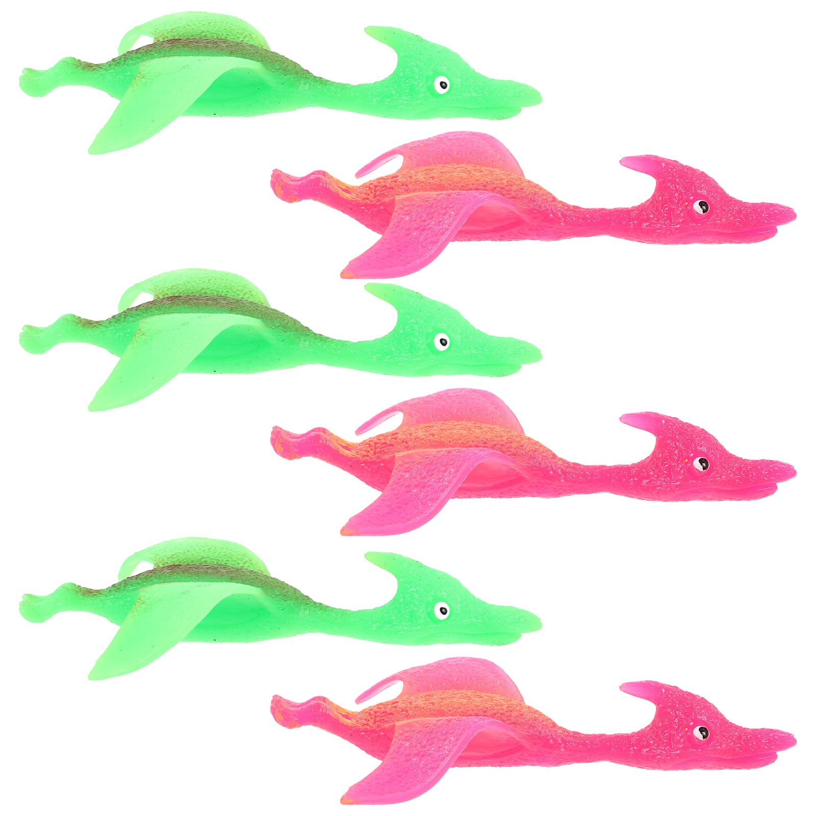 Tomaibaby Slingshots Dinosaur Finger Toys, Rubber Stretchable Flying Slingshots Toy Finger Puppets, Mini Dinosaur Figures for Christmas Eve Kids Boys Girls Party Stuffers, 6PCS